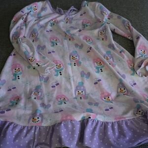 Snowman Print Kids Nightgown - Pastel Delight